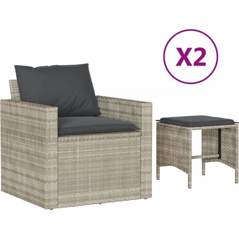 Maison Exclusive - Set de sofás de jardín 4 pzas y cojines ratán (1/5)
