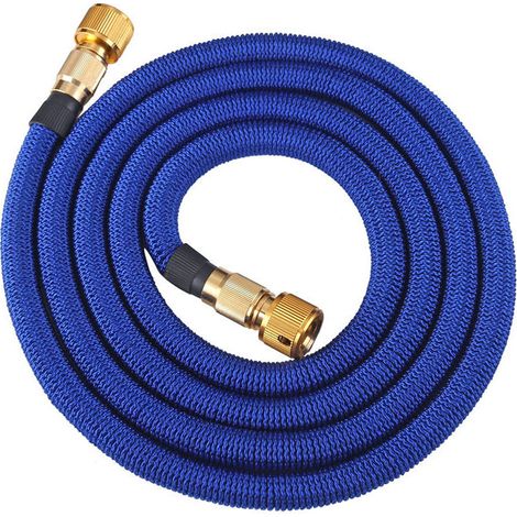 Ahlsen Manguera de jardín, Manguera de agua de jardín expandible, Manguera retráctil flexible con accesorios de metal para riego/limpieza de jardines/lavado de automóviles (2,5 m) (1/5)