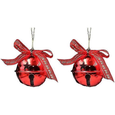 Décorations de Noël en fer forgé peint, cloches pour sapin de Noël (rouge) bd (1/5)
