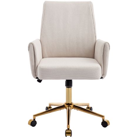 Chaise de bureau pivotante et réglable en hauteur, dotée d'un dossier mi-haut, d'un revêtement rayé et d'un design ergonomique : le choix idéal pour le travail, les études ou la détente. Son dossier m