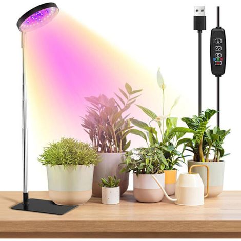 Zimmerpflanzenlampe: Vollspektrum, 48 LEDs, 3 wählbare Spektren, 3/9/12 Stunden, 10 Helligkeitsstufen.
