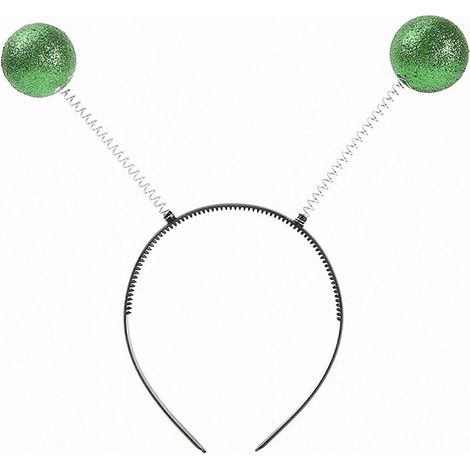 Copricapo a forma di antenna, perfetto per balli di fine anno e compleanni, con fasce per capelli divertenti. Copricapo a forma di antenna aliena, colore argento. (1/5)