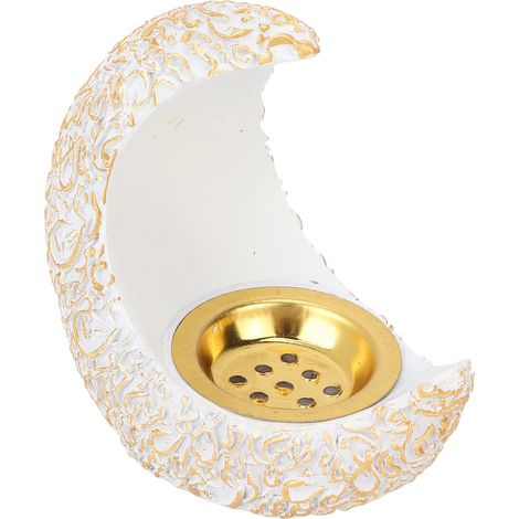 Porte-bougie blanc multifonction, support pour bâton d'encens et photophore, idéal pour salon de beauté et spa. (1/5)