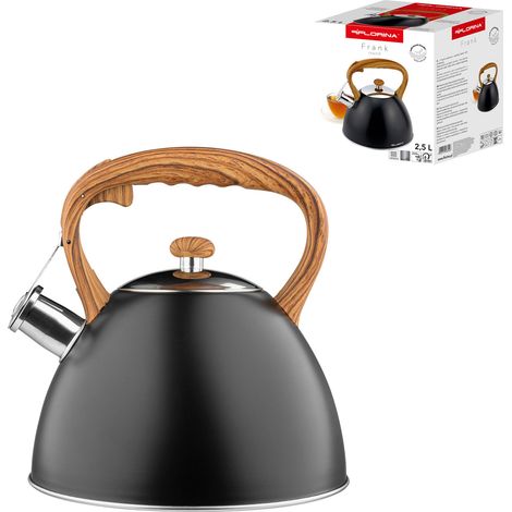Florina Frank Edelstahl-Wasserkocher 2,5 l schwarz