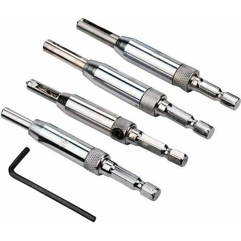 Ulisem Lot de 4 forets autocentreur en HSS pour charnières, conçus pour les charpentiers, ébénistes et fabricants de meubles.