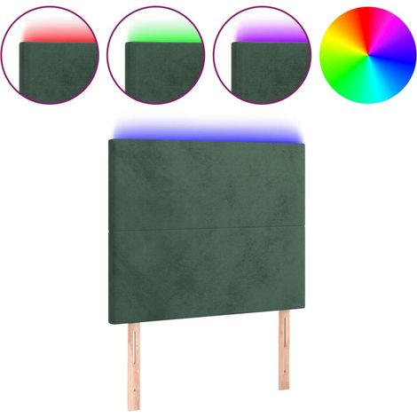 Tête de lit,Panneau décoratif à LED Vert foncé 100x5x118/128 cm Velours CFW1600428 (1/5)