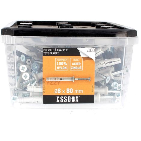 ESSBOX de 100 Chevilles Clous TF 6X80 Acier (1/2)
