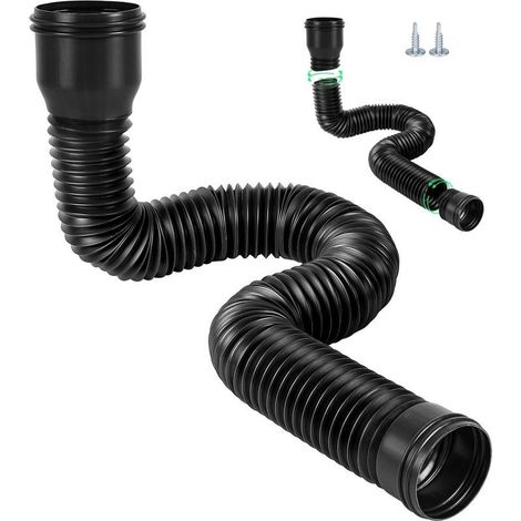 Rallonge De Descente De Gouttière Flexible (1 Pièce), Rallonge Ronde Extensible De 47 À 150 Cm, Kit De Raccordement Pour Descente De Gouttière De 80/100 Mm, Noire (1/5)