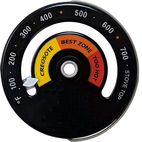 Lot de 1 Thermomètre pour Cheminée et Poêle, Jauge de Thermomètre Magnétique pour Tuyau de Cheminée en Bois Rond Four
