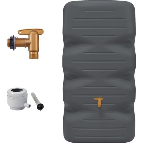 GARANTIA CUBUS serbatoio da giardino set completo 340 litri graphite grey incl. rubinetto in plastica e raccordo pluviale