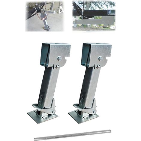 Stabilisateur Bequille Remorque,2 Pièces De Cric Stabilisateur Camping Car En Fer,Support Réglable De 650 Livres,Capacité De Levage De 1 000 Lb,Anti-Rouille,Convient Aux Camping-Cars,Caravanes,Etc. (1/5)