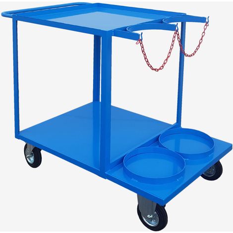 Carrello saldatrice con doppio porta bombola posteriore