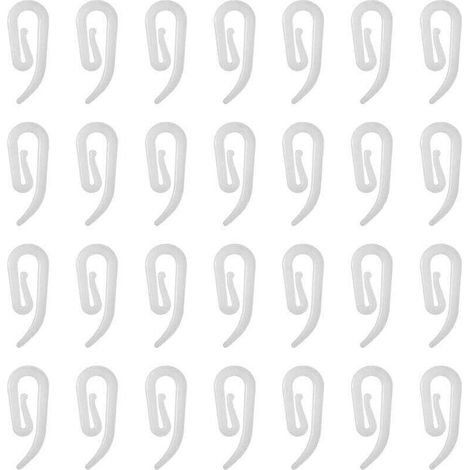 Crochets en plastique blanc pour rideaux, lot de 100 pièces, adaptables sur rail de rideau, fenêtre, porte et paroi de douche (1/4)