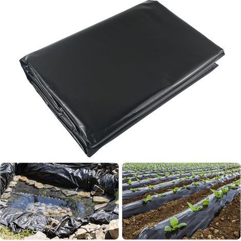 1 Bâche Noir 2m x 10m Film Polyéthylène 0,1mm Imperméable Anti UV Pour Jardin Serre Bassin (1/5)