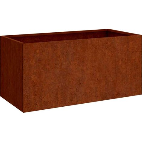 Jardinière, Pot de Fleurs d'extérieur, Gris 62x40x39 cm Acier corten OIB9730E (1/5)