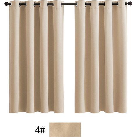 Rideau occultant pour salon, rideau isolant thermique, rideau à œillets, convient pour porte-fenêtre (2 pièces, 107 x 160 cm).