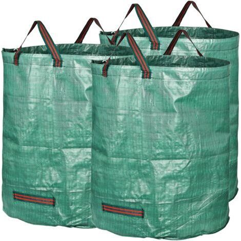 3 große, dicke und robuste 272-Liter-Gartensäcke, reißfeste Müllsäcke für den Außenbereich (1/4)