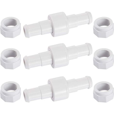 D20 Lot de 3 Raccords Rotatifs pour Tuyau D'arrosage avec 6 Embouts D15 Compatibles avec Zodiac Polaris 180 280 380 Robot Nettoyeur Piscine