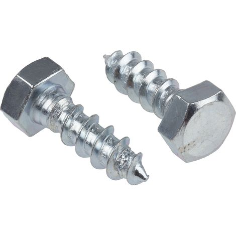 Rs Pro – Vis tire-fond 8mm x 25mm en acier galvanisé – Pour bois dur et teck – Sachet de 25 unités – Vissage rapide en série