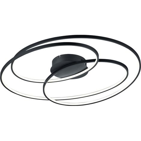 Plafonnier LED moderne GALE noir Trio 80cm 3000K métal (1/3)
