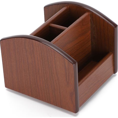 Porte-stylo en bois, boîte de rangement pour cartes de visite, rotation par le bas, boîte de bureau créative