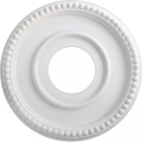 Rosace de plafond ronde blanche de 31,5 cm (12,4 pouces), cache-plafond décoratif en PU, design vintage pour lustre, ventilateur de plafond, rénovation intérieure (1/5)