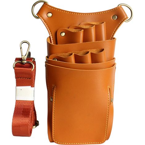 Etui Pour Ciseaux - En Cuir Synthétique PU - Avec Ceinture Ajustable - Pour Coiffeurs Et Barbiers - 1 Pièce (1/5)