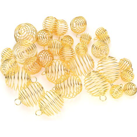 Anneaux métalliques torsadés pour tresses, accessoires de coiffure dreadlocks, lot doré. (1/5)