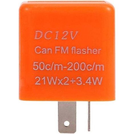 Clignotant Moto Universel 2 Broches Vitesse Réglable Relais Clignotant LED 12V Orange (1/4)