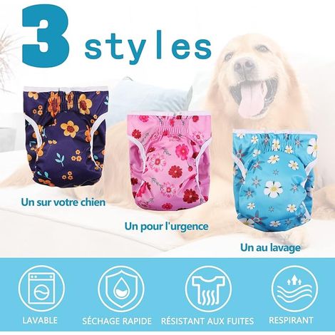 Washable Female Dog Diaper Panties Absorbent for Heated and Incontinent Female Dogs Flower (1/4)