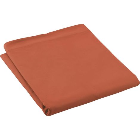 Promo Linge - Drap Plat Percale - 100% Coton - Certifié Oeko-TEX r - Terracotta - 300x240 cm (1/5)