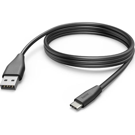 Hama USB-Ladekabel USB 2.0 USB-A Stecker, USB-C® Stecker 3.00 m Schwarz 00201597