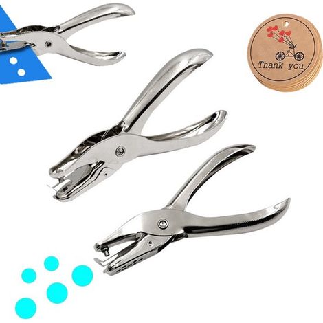 Ensemble de 2 perforatrices, perforatrice ronde à 1 trou, perforatrice en métal de 3 mm/6 mm, perforatrice compacte pour papier, idéale pour l'école, le bureau et les projets de bricolage. (1/5)