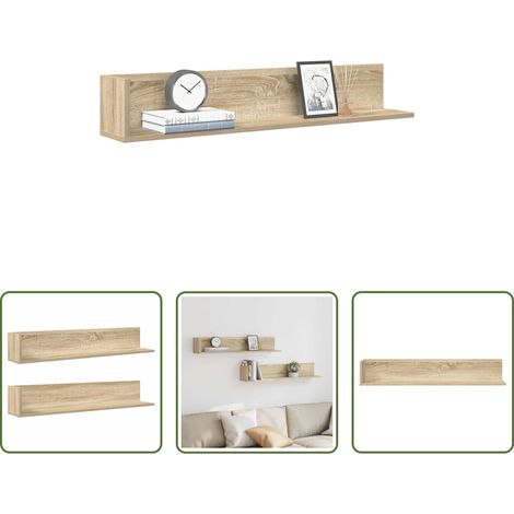 Holzregal -  Wandregale 2 Stk. Sonoma-Eiche 100x16,5x16,5 cm Holzwerkstoff (1/5)