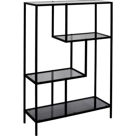 Étagère en Verre Fumé "Edison" 113cm Noir (1/5)
