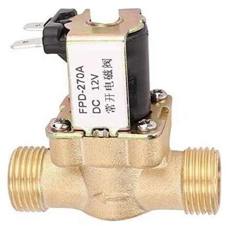 BARKBUSTERS Électrovanne d'entrée d'eau en laiton normalement ouverte G1/2 pouce pour électrovanne, milieu applicable pour l'eau, la température de fonctionnement est de 0 à 85 °C. (CC 12 V) (1/4)