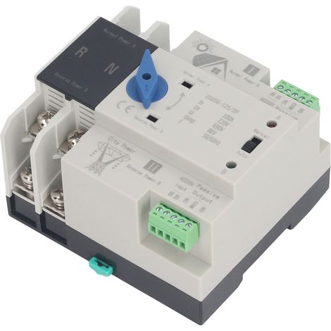 Commutateur de transfert automatique double alimentation 2P 100A avec isolation solaire et contrôleur de commutation rapide 220 V (1/5)