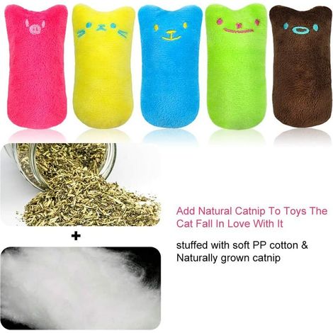 Jouet en peluche à l'herbe à chat, pour mâcher et nettoyer les dents – DELKEVIC (1/4)