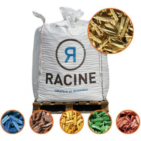 Racine – Paillis color naturel 20/50mm big bag 500L – Densité 150 kg/m³ pour 20 m² – PRO75