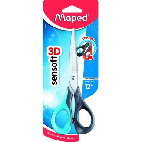 HELIT CISEAUX SENSOFT 16 CM (NOIR/BLEU CLAIR, NOIR/ROUGE OU NOIR/ROSE) 069600 (1/3)