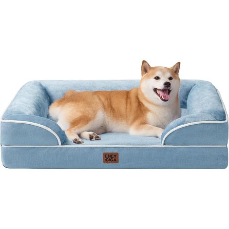 Hundebett Orthopädisches Memory Foam L 89 x B 56 x H 17 cm Hellblau (1/5)