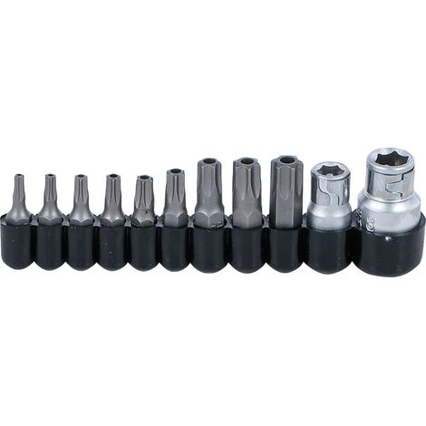 BGS  Juego  de  puntas  accionamiento  hexagonal  exterior  6,3  mm  (1/4")  /  10  mm  (3/8")  perfil  en  T  (para  Torx)  con  orificio  11  pzs.  -  786 (1/3)