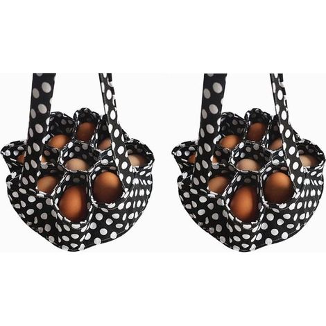 Panier à œufs à 9 compartiments - lot de 2 - sac pour ramasser les œufs de poule et de canard - petit support à œufs et boîte de rangement (1/5)