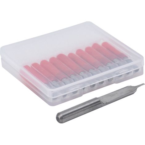 Lot de 10 fraises à graver en forme de V pour fraiseuse CNC, 1 cannelure, pour circuits imprimés, acrylique, lettrage et signalétique, argentées, 3,175 x 0,8 x 3 mm (1/5)