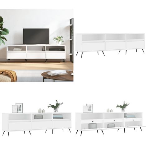 Meuble TV blanc 150x30x44,5 cm bois d'ingénierie - meuble TV - meubles TV - Home & Living (1/5)