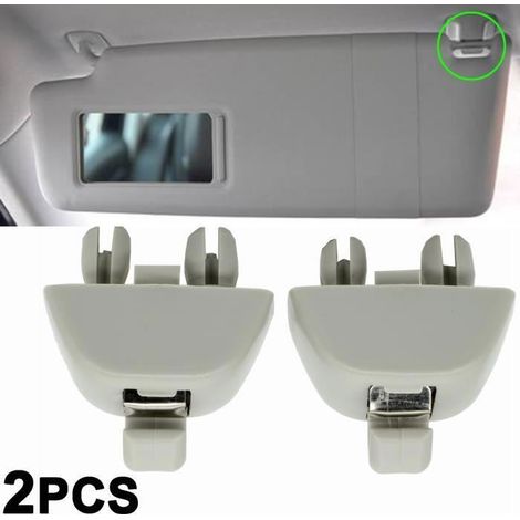 HOXILEELEOClips de pare-soleil - Volkswagen - 2X Gris - Plastique ABS - Remplacement direct - Compatible VW/Audi-keeper (1/4)