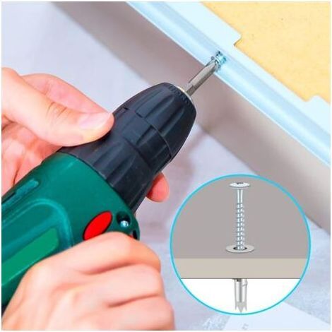 100PCS Vis et Chevilles Métal, Cheville pour Plaques de Plâtre, Chevilles Auto Foreuses, Cheville Placo avec Vis, Cheville Carreau de Platre, pour Les Fixations de Plaques de Plâtre DIY (1/4)