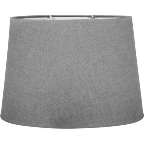Abat-jour - Ovale - Gris clair - Pour lampe - Base 31 cm - Culot E27 avec réducteur