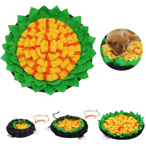 Tapis Renifleur Chien, Tapis de Fouille Chien, Tapis Snuffle, Snuffle Mat, Tapis Reniflage, Dog Puzzle Toys, Tapis d'alimentation pour Animaux de Compagnie pour Chiens et Chats, Jaune