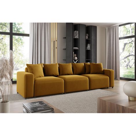 Sofa Designersofa Bigsofa MEGAN 3-Sitzer in Stoff Salvador Honiggelb (1/3)